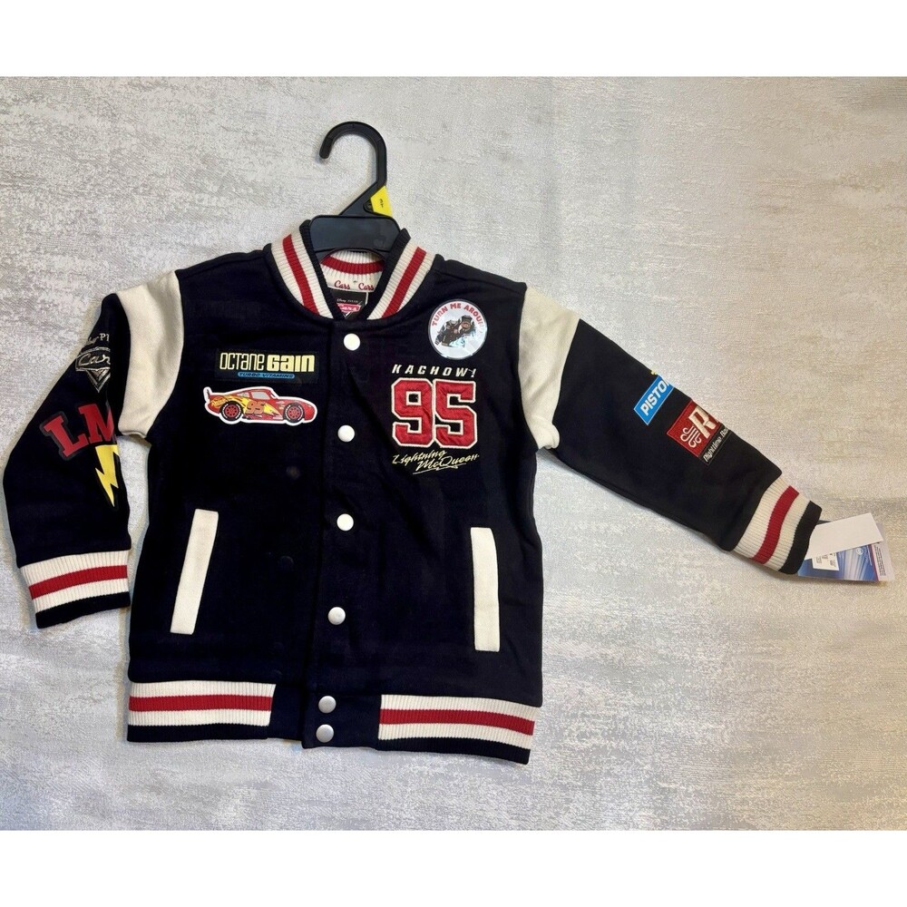 Bombers Jacket Disney Pixar Car Lightning McQueen Varsity Jacket MWT Size T3